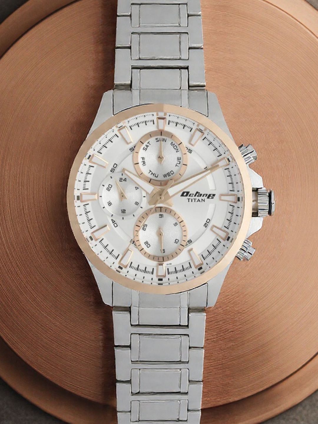 Titan Titan Octane Multifunction Analog With Silver Dial Watch For Men - Nt90104km03