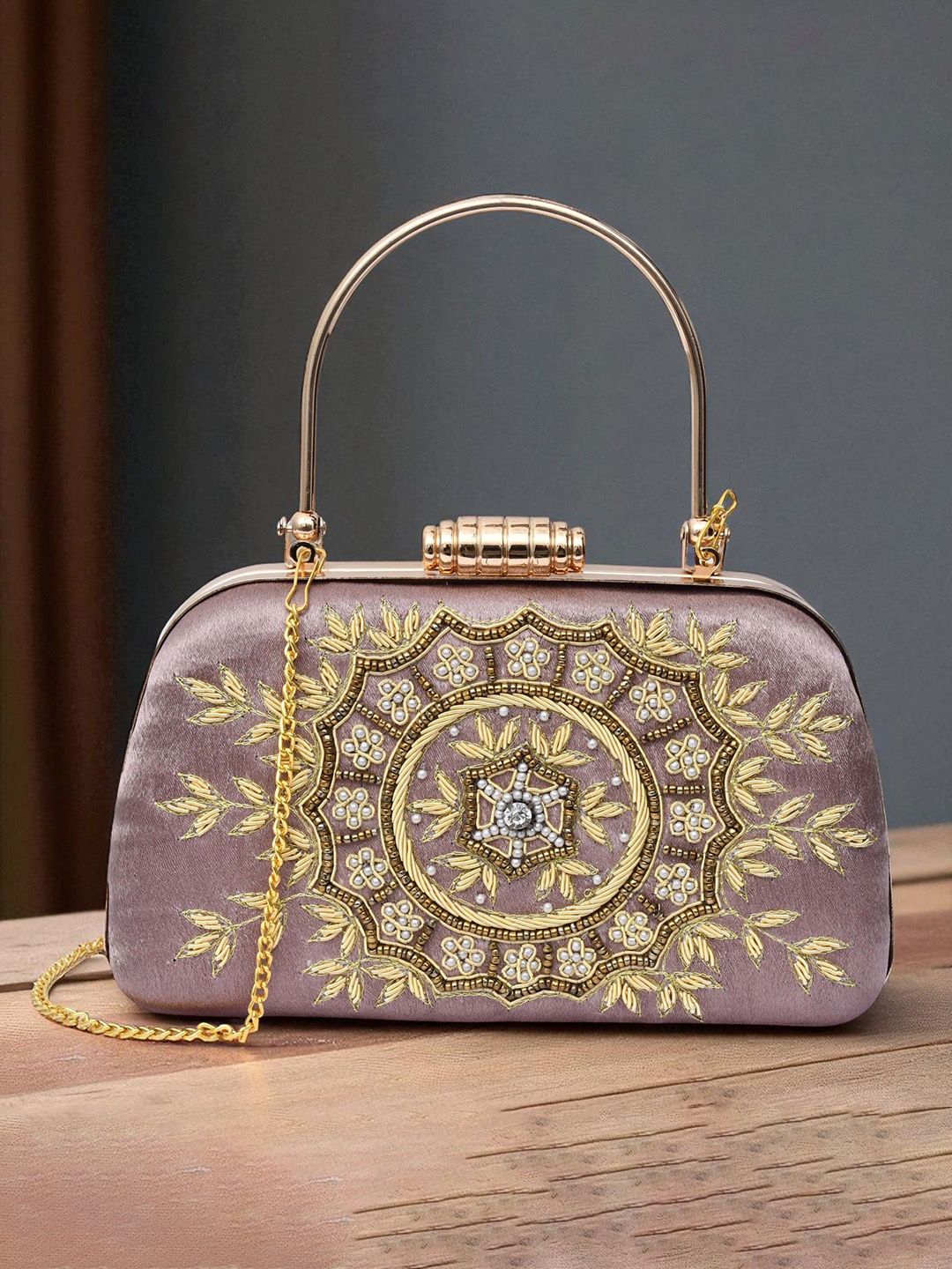 FOR THE BEAUTIFUL YOU Embellished Beads & Stones Box Clutch