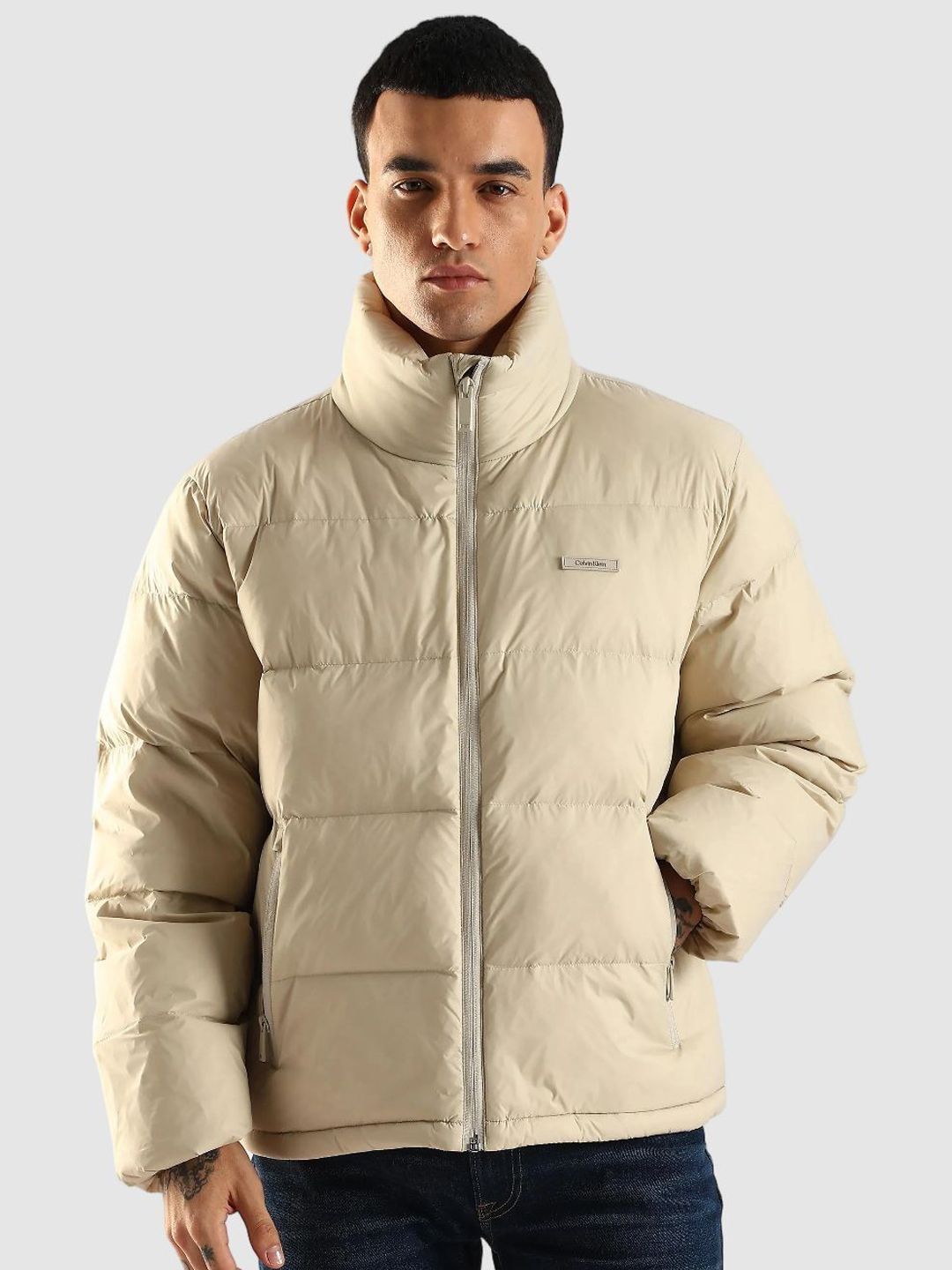 Calvin Klein Jeans Stand Collar Windcheater Nylon Padded Jacket