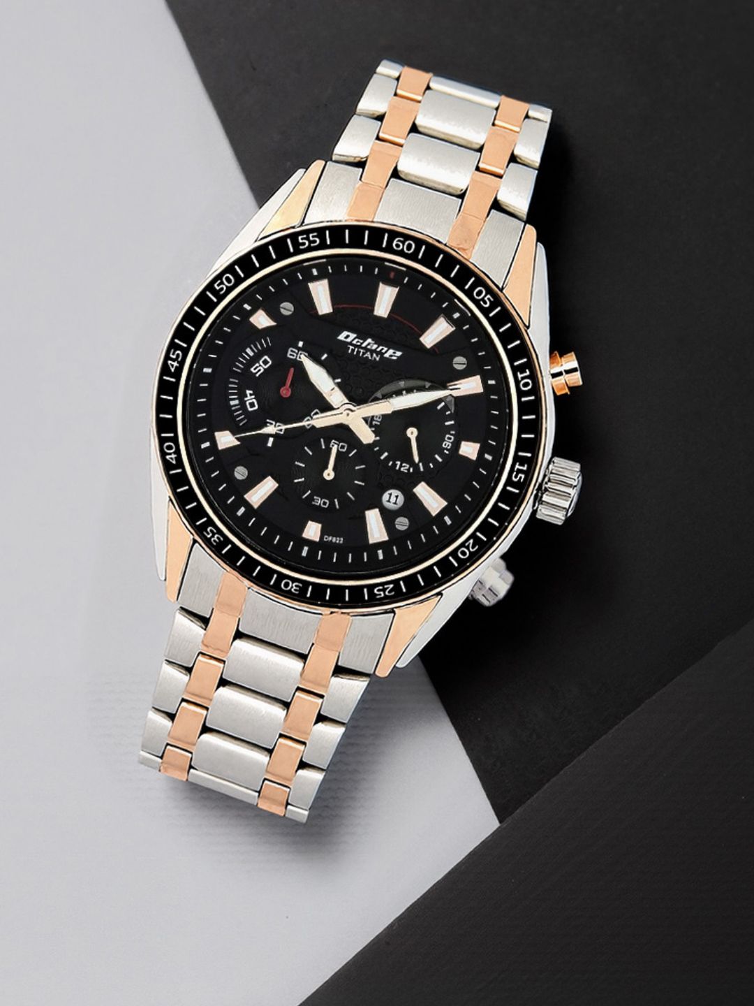 Titan Titan Octane Men Black Chronograph Dial Watch 90077KM03J