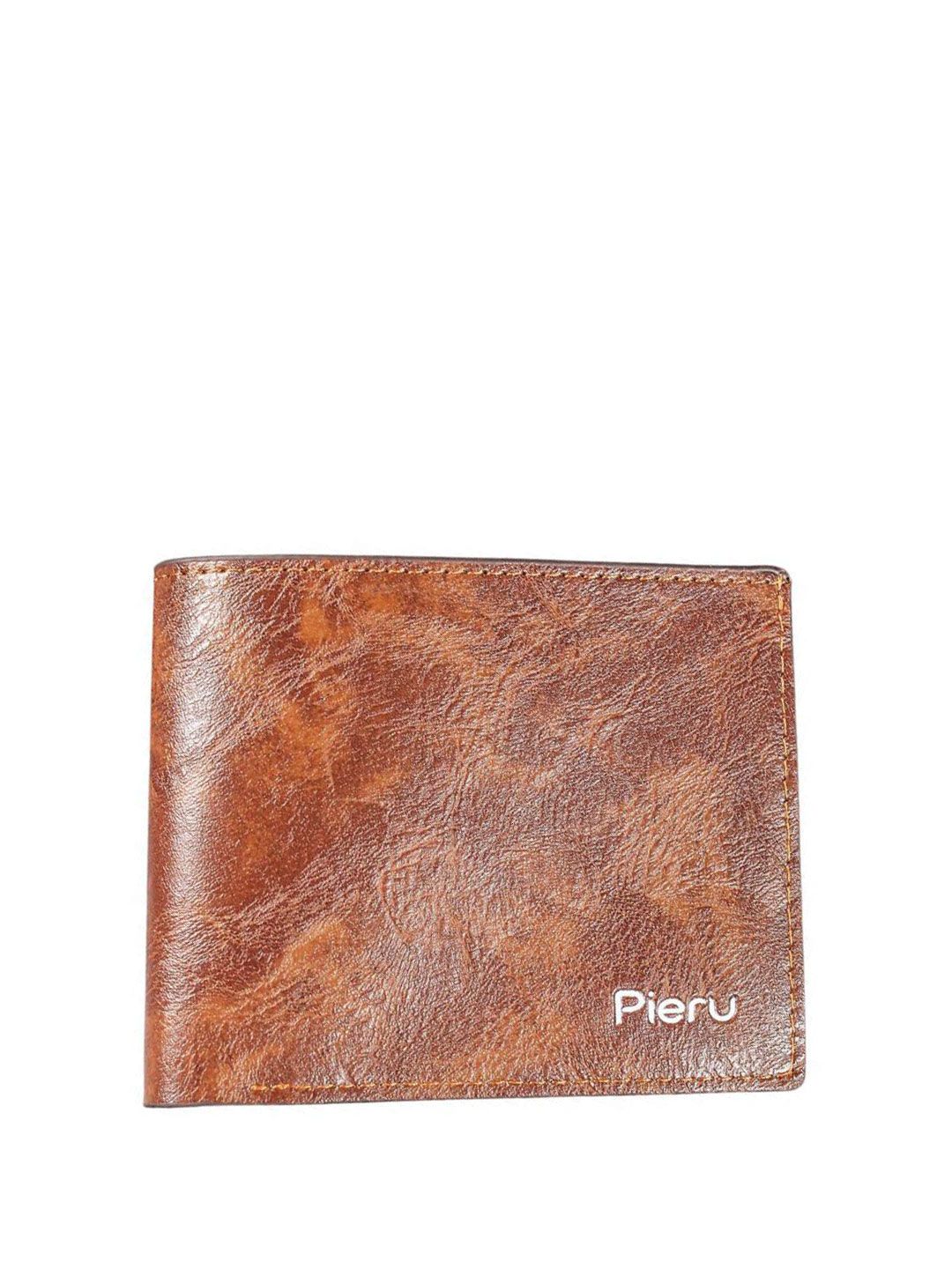 Pieru Men Textured Two Fold Wallet with SIM Card Holder