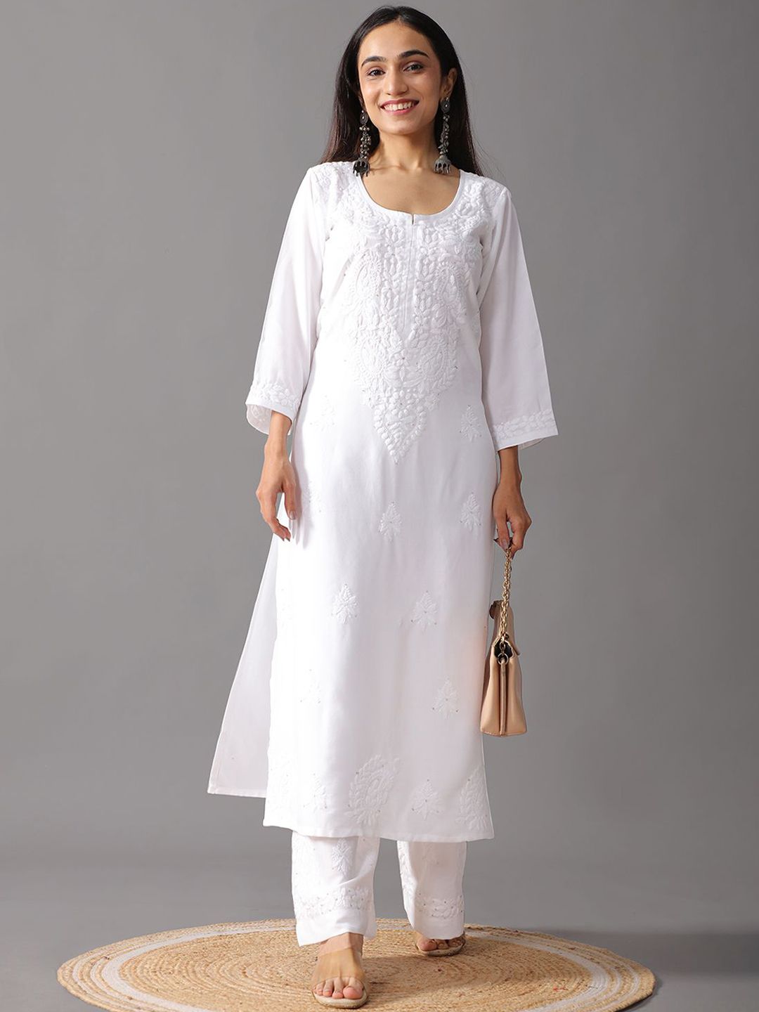 Women Woven Design Kurta Set colorkosh Women Woven Design Kurta with Trousers
