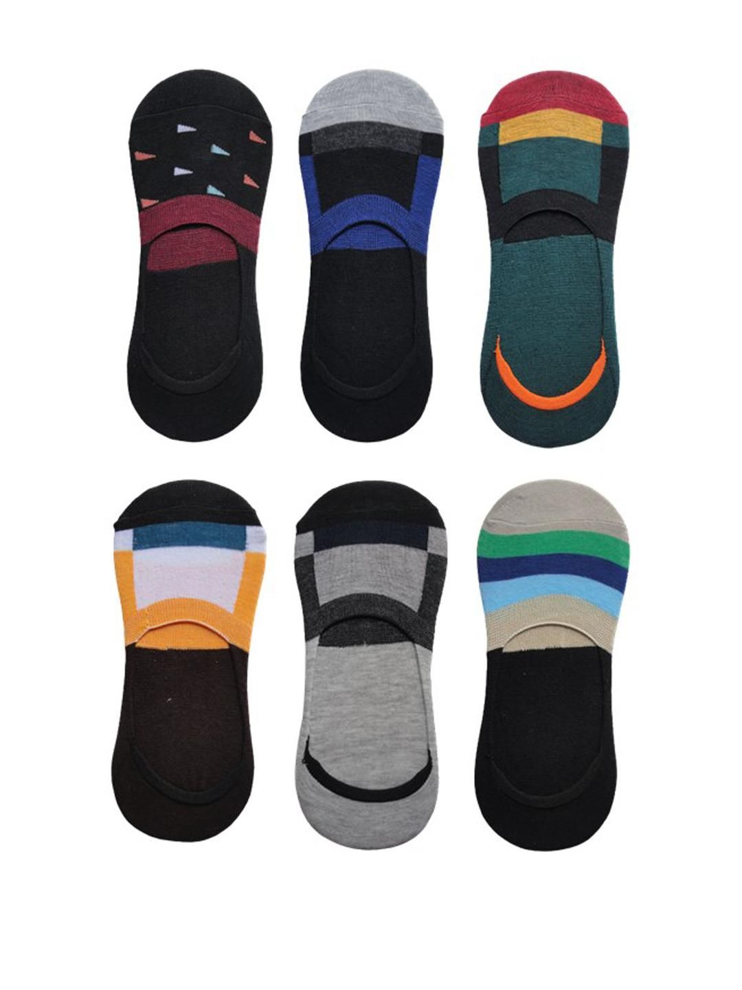 VOICI Unisex Set Of 6 Multicolored Loafer Socks