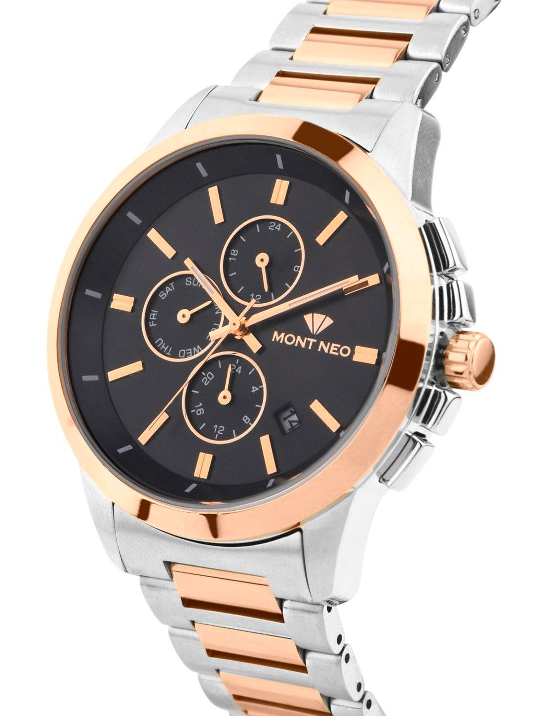 Buy MONT NEO Men Dial & Stainless Steel Bracelet Style Straps