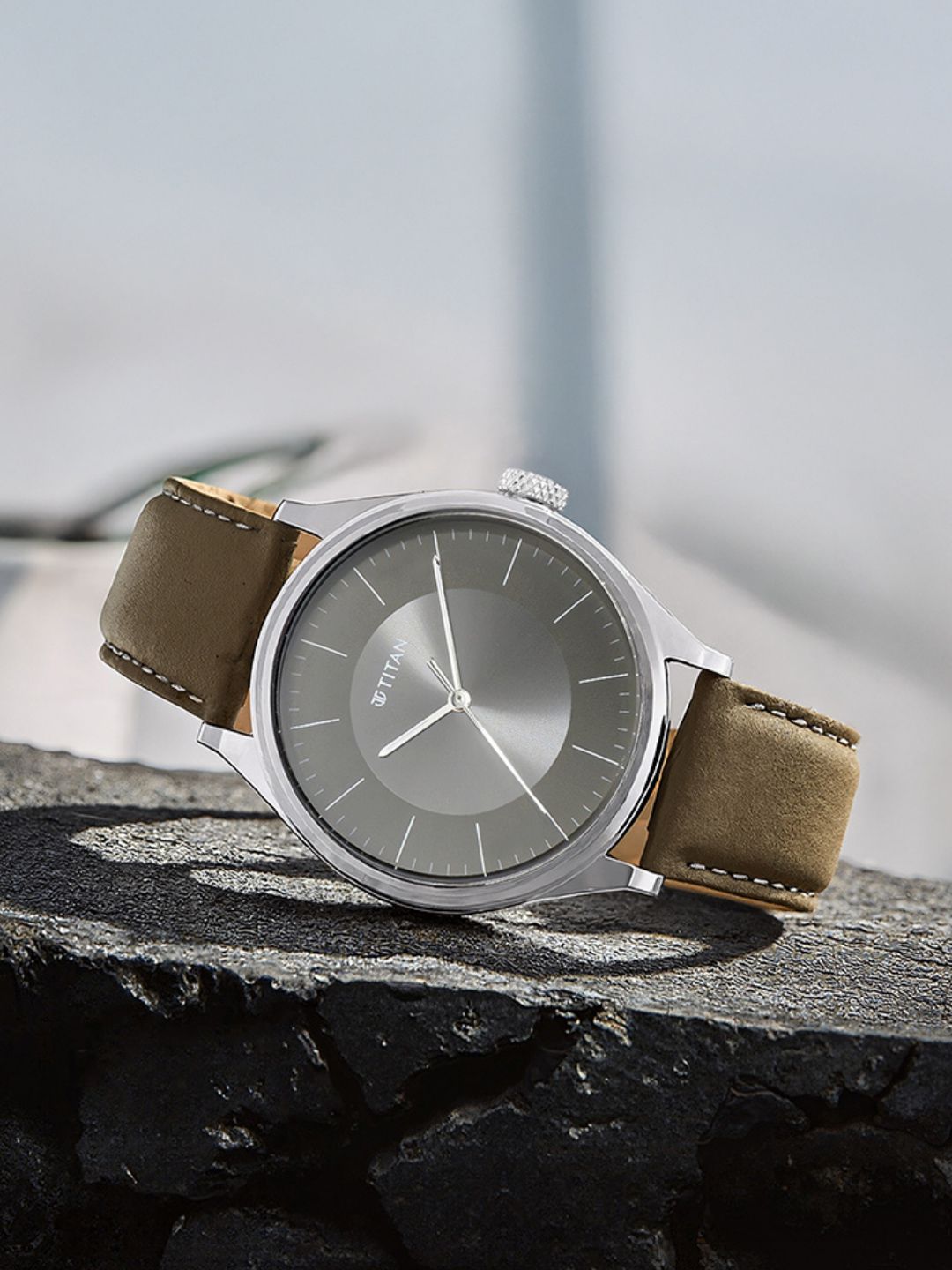 Titan Orologio Uomo NN1802SL09 - Quadrante Grigio, Cassa In Ottone, Impermeabile 50m, Movimento Quarzo - 6