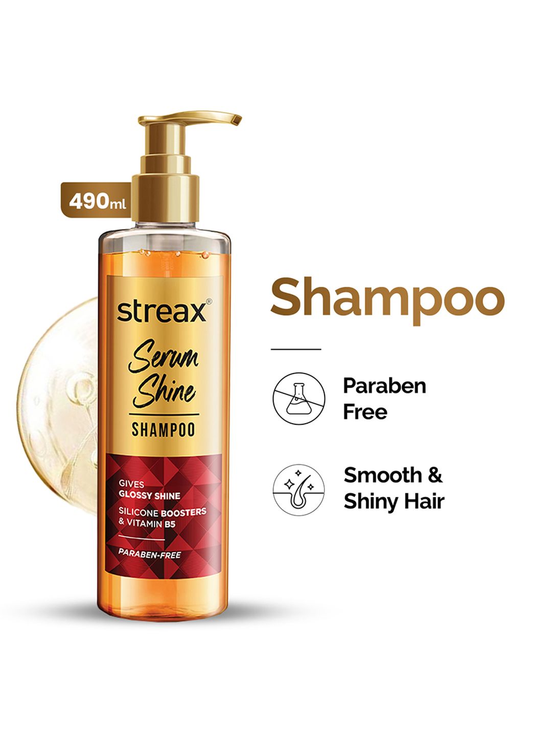 Streax Streax Serum Shine Shampoo For Frizzy & Dry Hair With Silicon Boosters - 490ml
