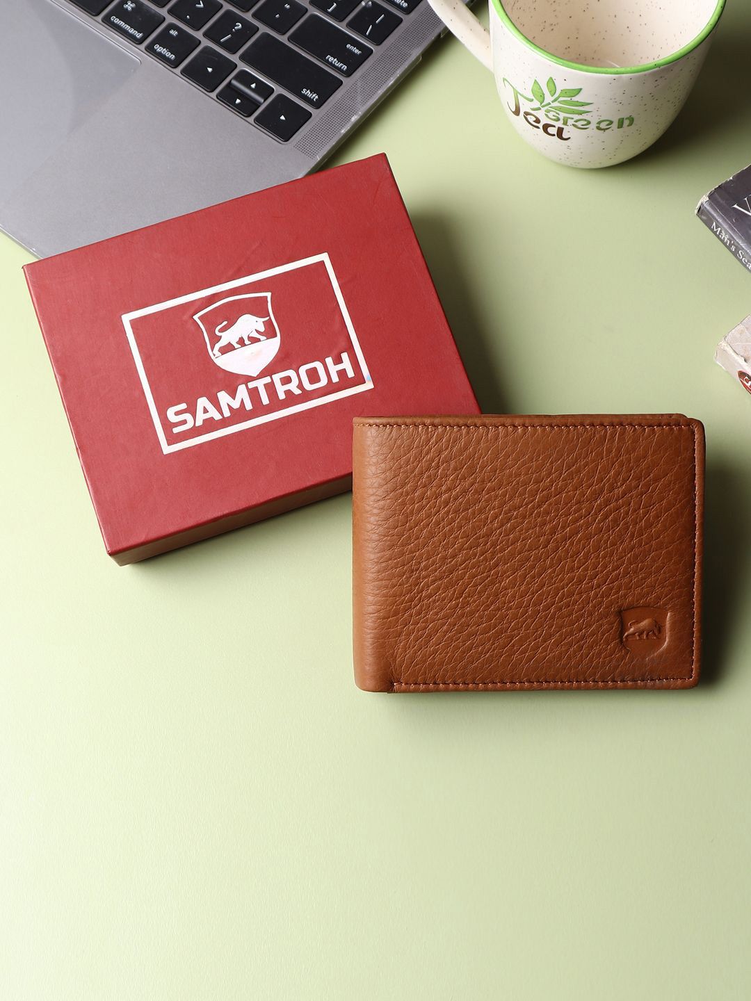 SAMTROH Men Textured Leather Two Fold Wallet