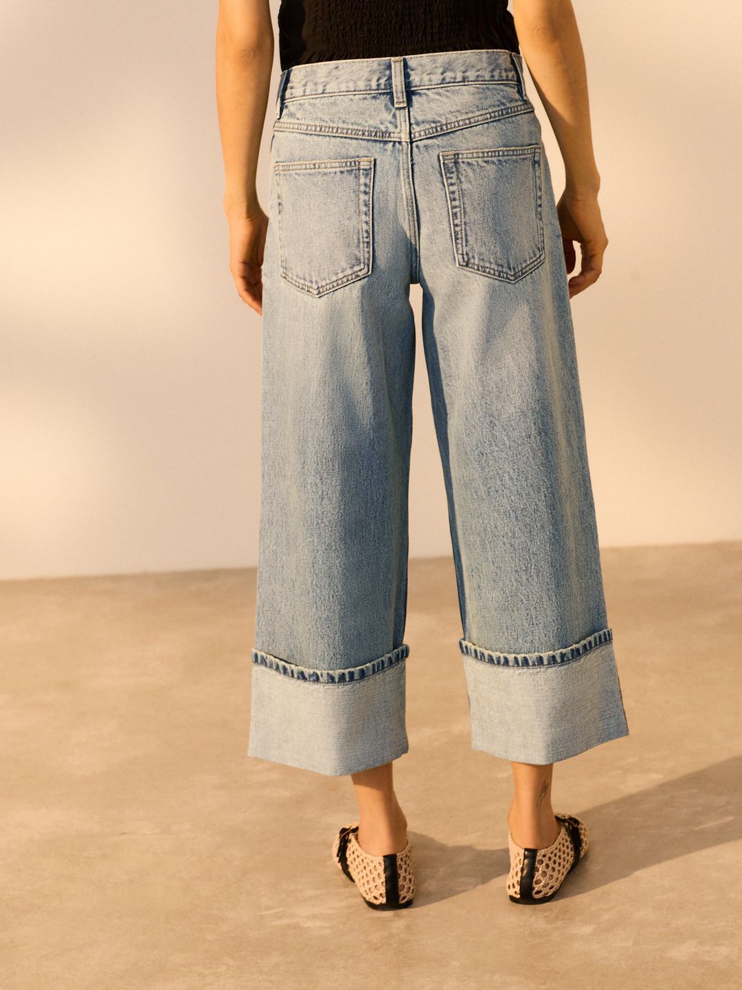 Pure Cotton Heavy Fade Cropped Jeans