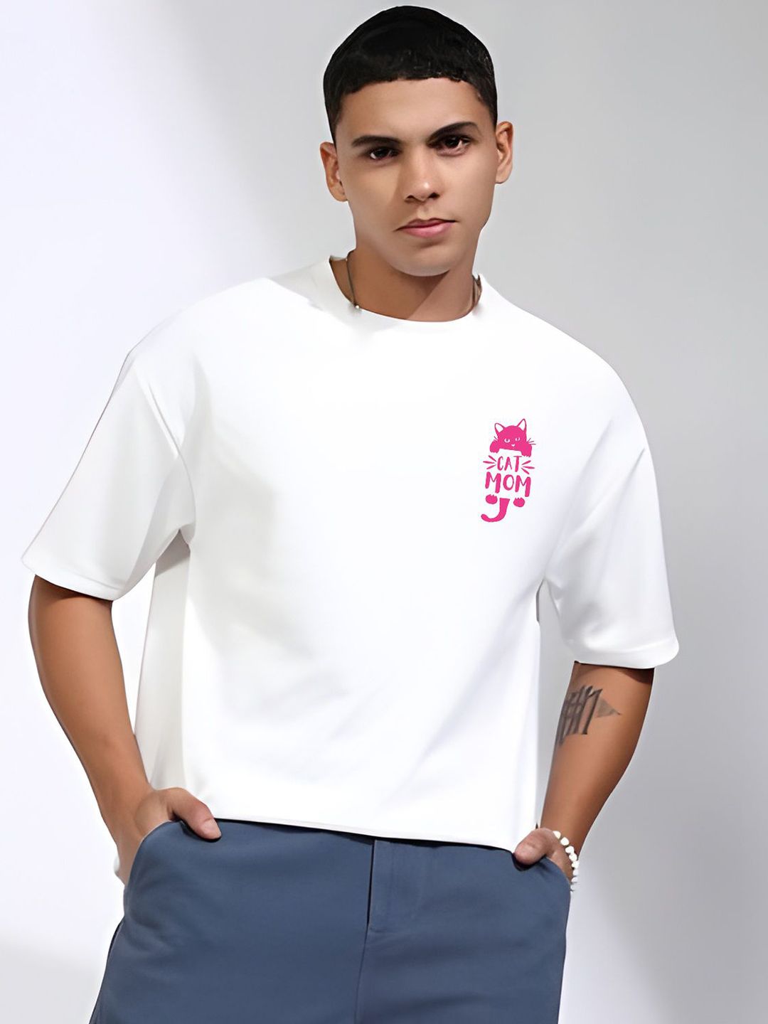 KAIDO Oversized Graphic Printed Round Neck Casual T-Shirt