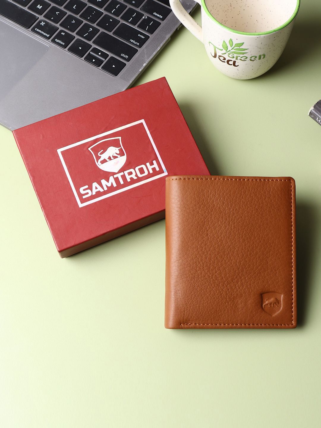 SAMTROH Men Textured Leather Two Fold Wallet