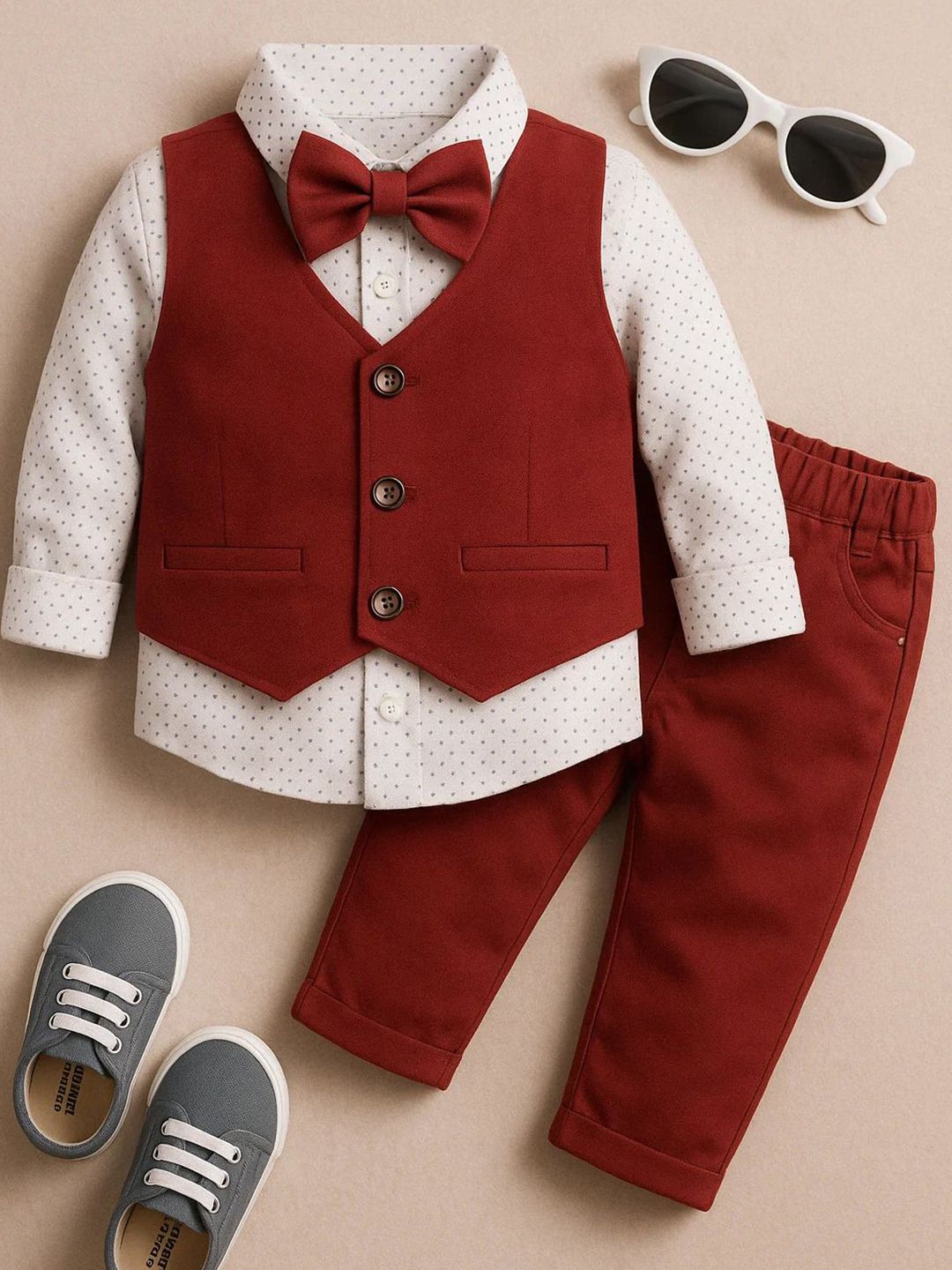 FABMYTRA FABMYTRA Boys 3-Piece Single-Breasted Suits