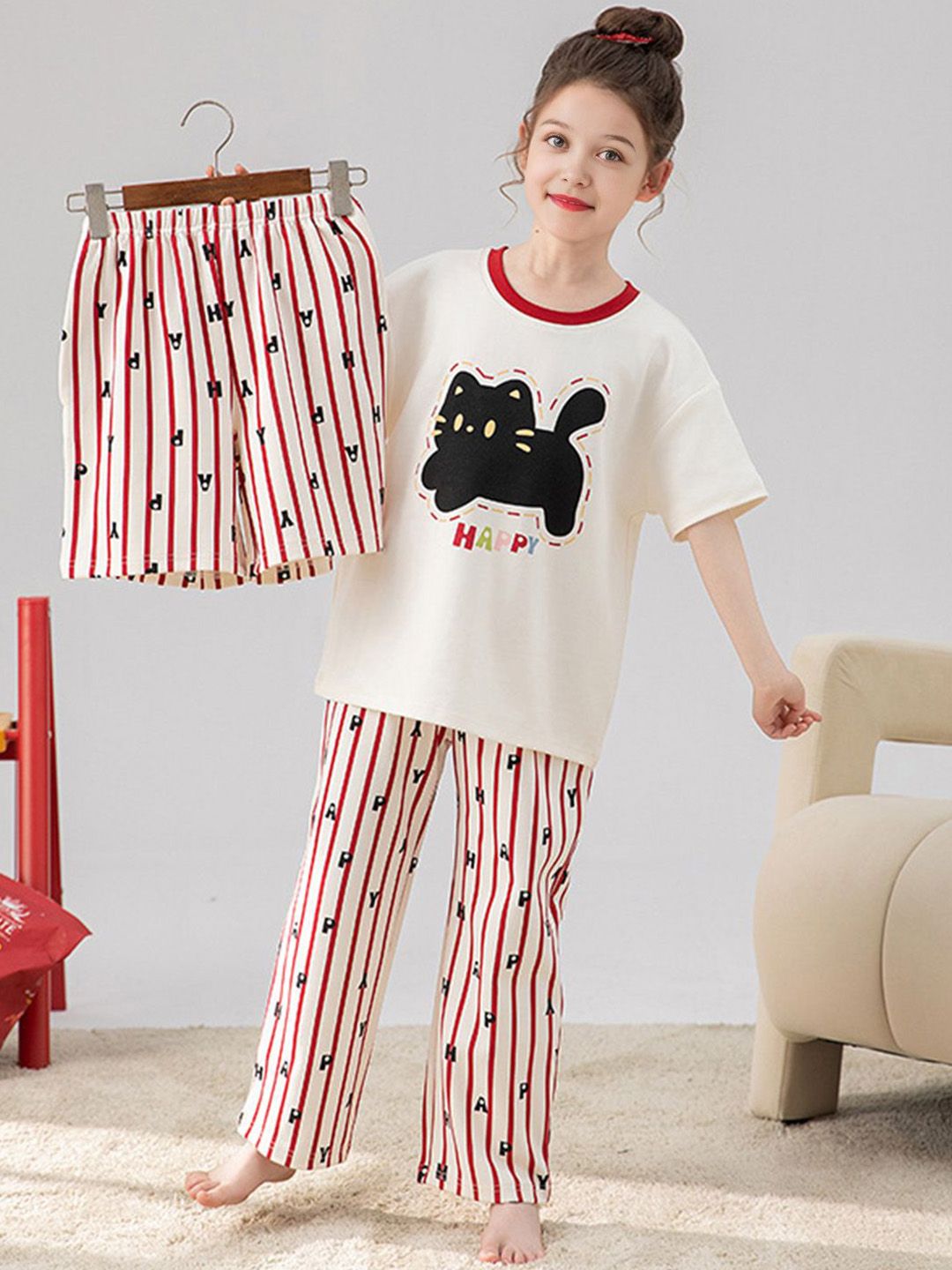 INCLUD Girls Printed Night suit