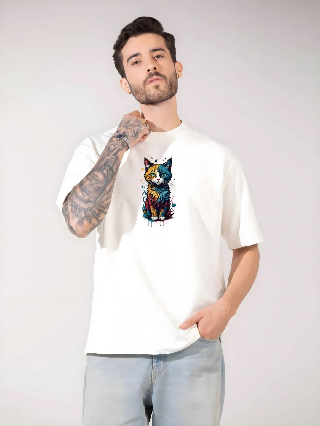 KAIDO Graphic Printed Round Neck Oversized T-shirt