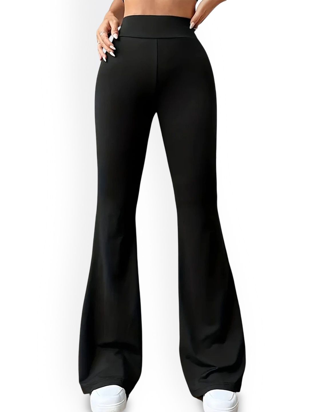 THIRD QUADRANT Women Mid Rise Flared Bootcut Trousers