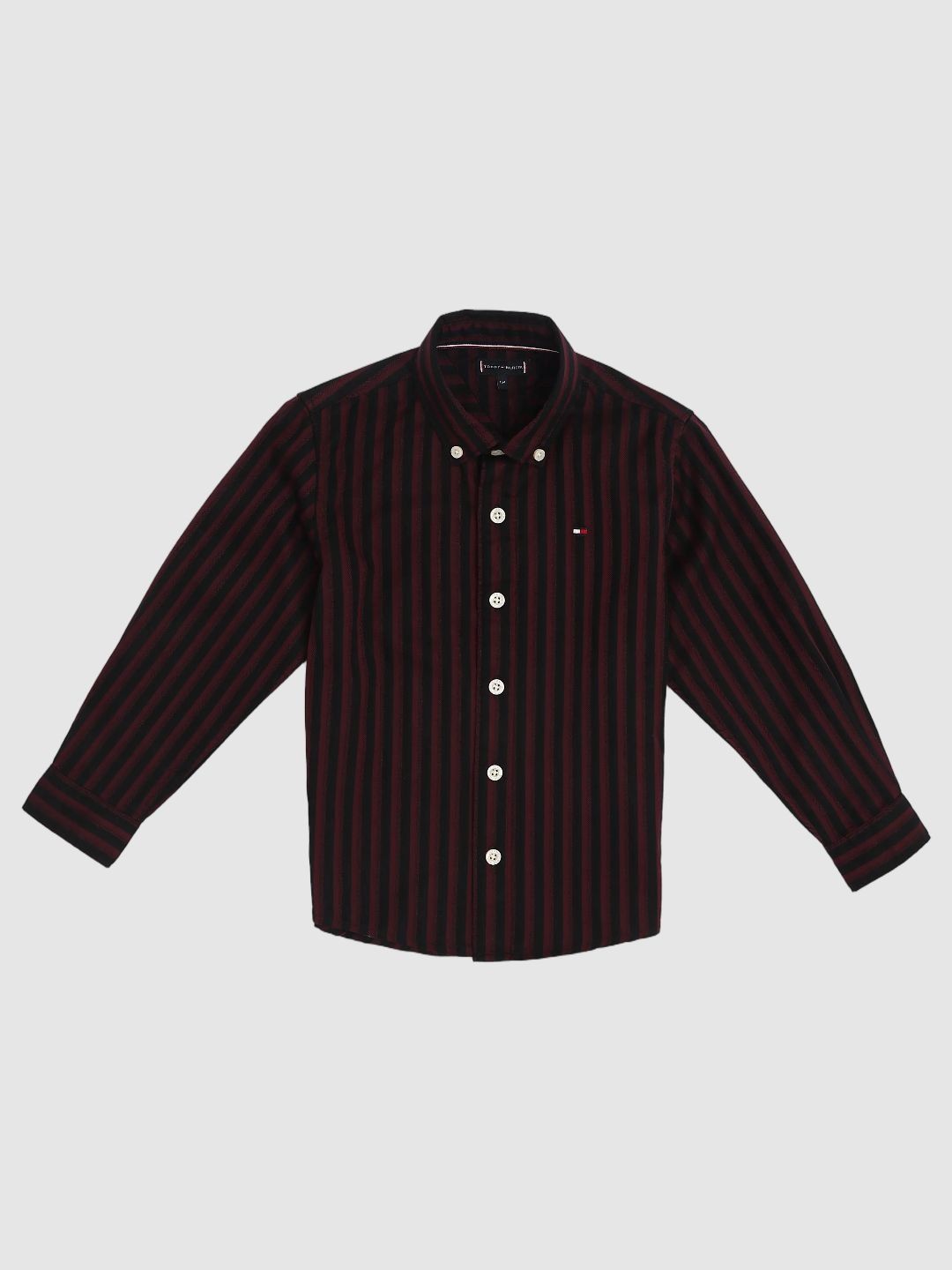 Tommy Hilfiger Tommy Hilfiger Boys Vertical Striped Regular Fit Pure Cotton Casual Shirt
