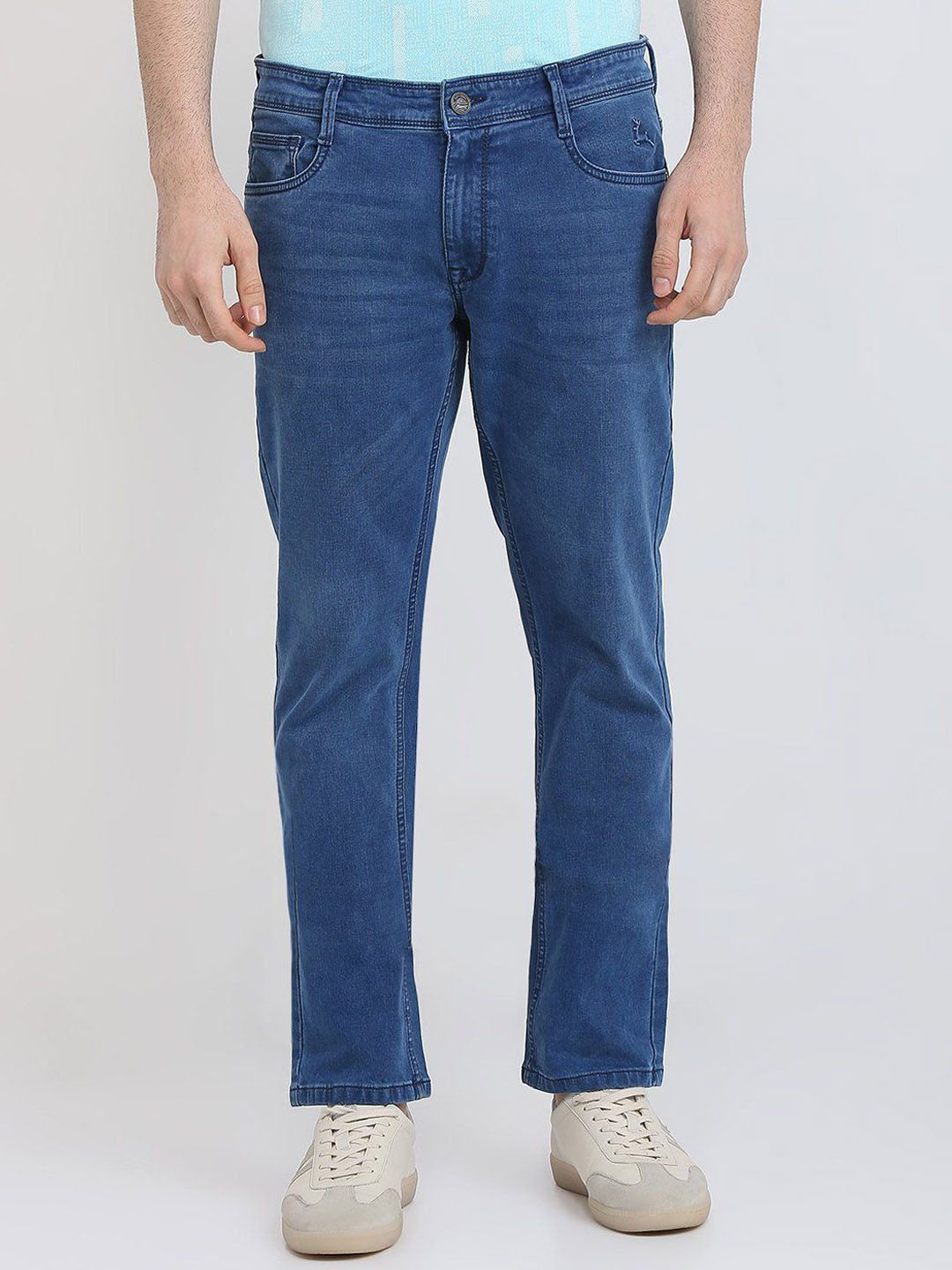 Parx Men Tapered Fit Low-Rise Low Distress Non Stretchable Jeans