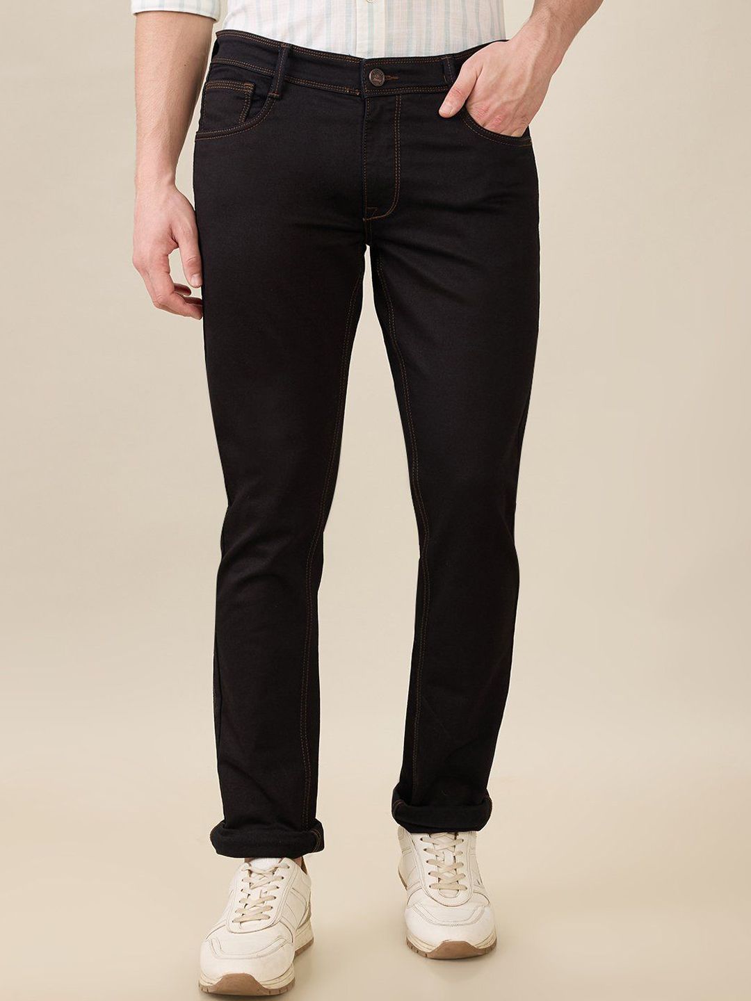 Parx Men Tapered Fit Mid-Rise Cotton Jeans
