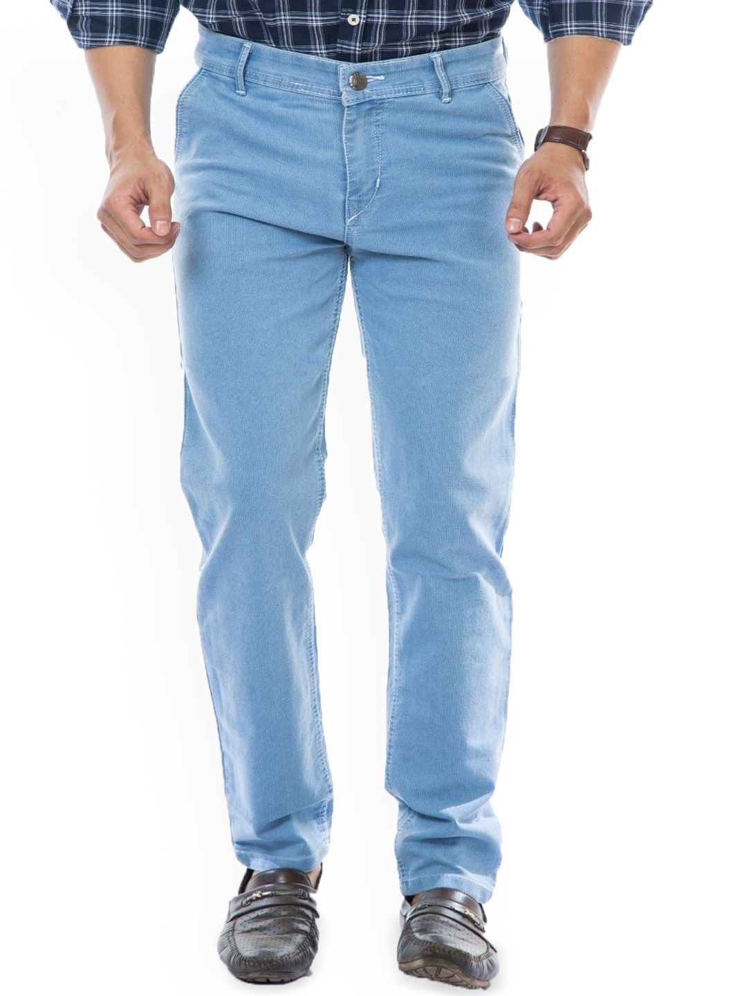 Moudlin Men Classic Slim Fit Mid-Rise Low Distress Non Stretchable Jeans