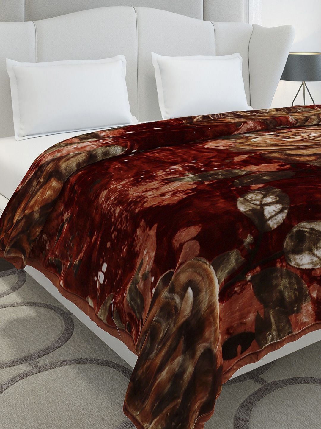 Buy Monte Carlo Bandhan Brown & Red Floral Printed Heavy Winter