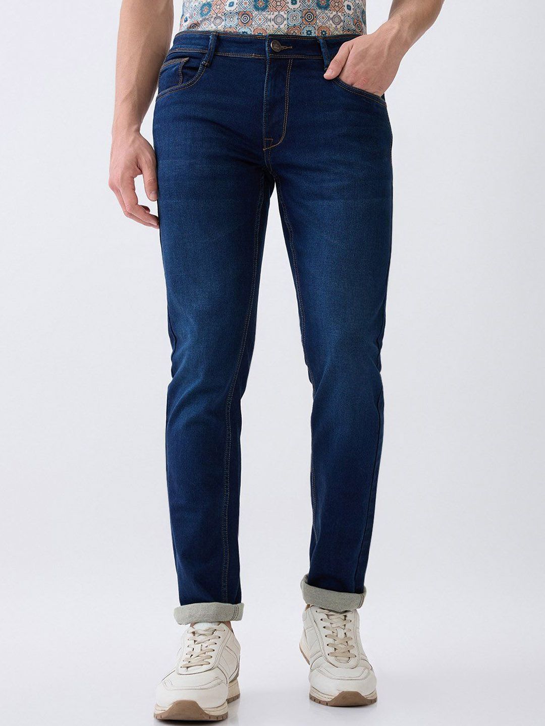 Parx Men Tapered Fit Low-Rise Light Fade Jeans