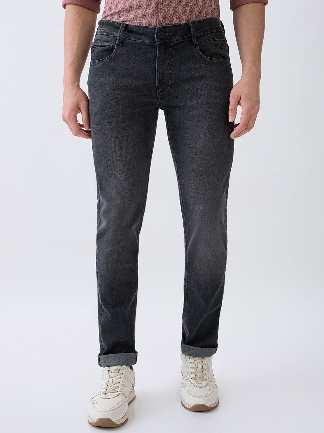 Parx Men Tapered Fit Low-Rise Light Fade Jeans