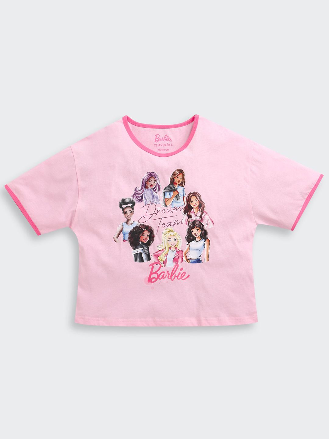 Tiny Girl Barbie Printed Cotton Crop Top
