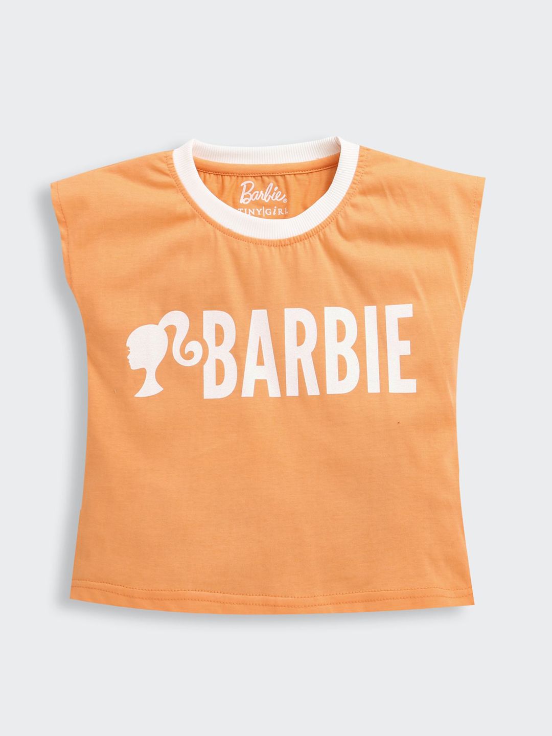 Tiny Girl Typography Printed Fitted Cotton Crop Top