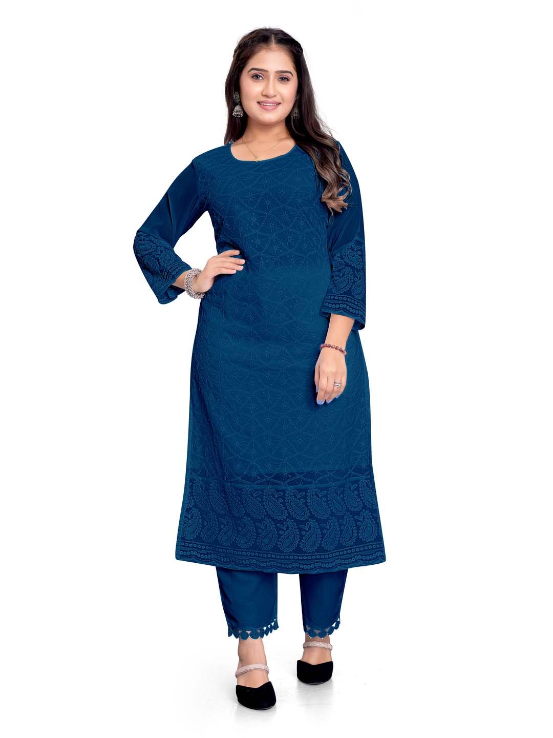 ZAZADIYA ENTERPRISE Women Navy Blue Kurtis