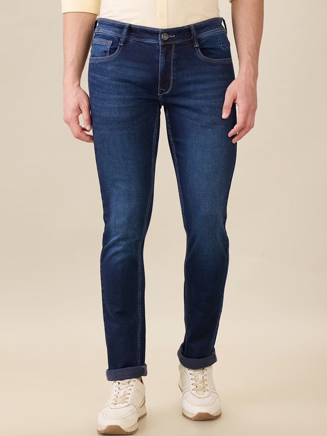 Parx Men Tapered Fit Low-Rise Light Fade Jeans