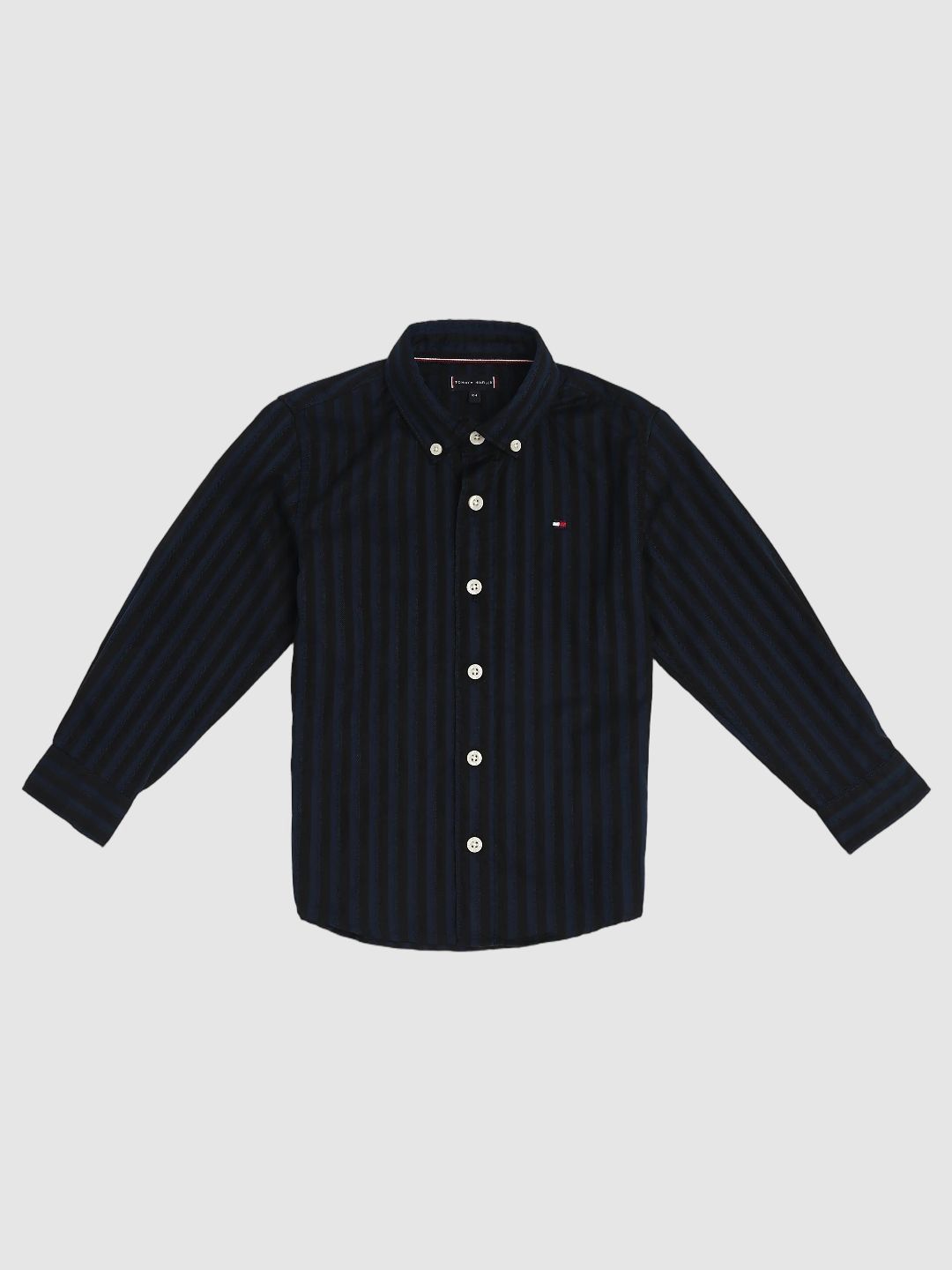 Tommy Hilfiger Tommy Hilfiger Boys Vertical Striped Regular Fit Pure Cotton Casual Shirt