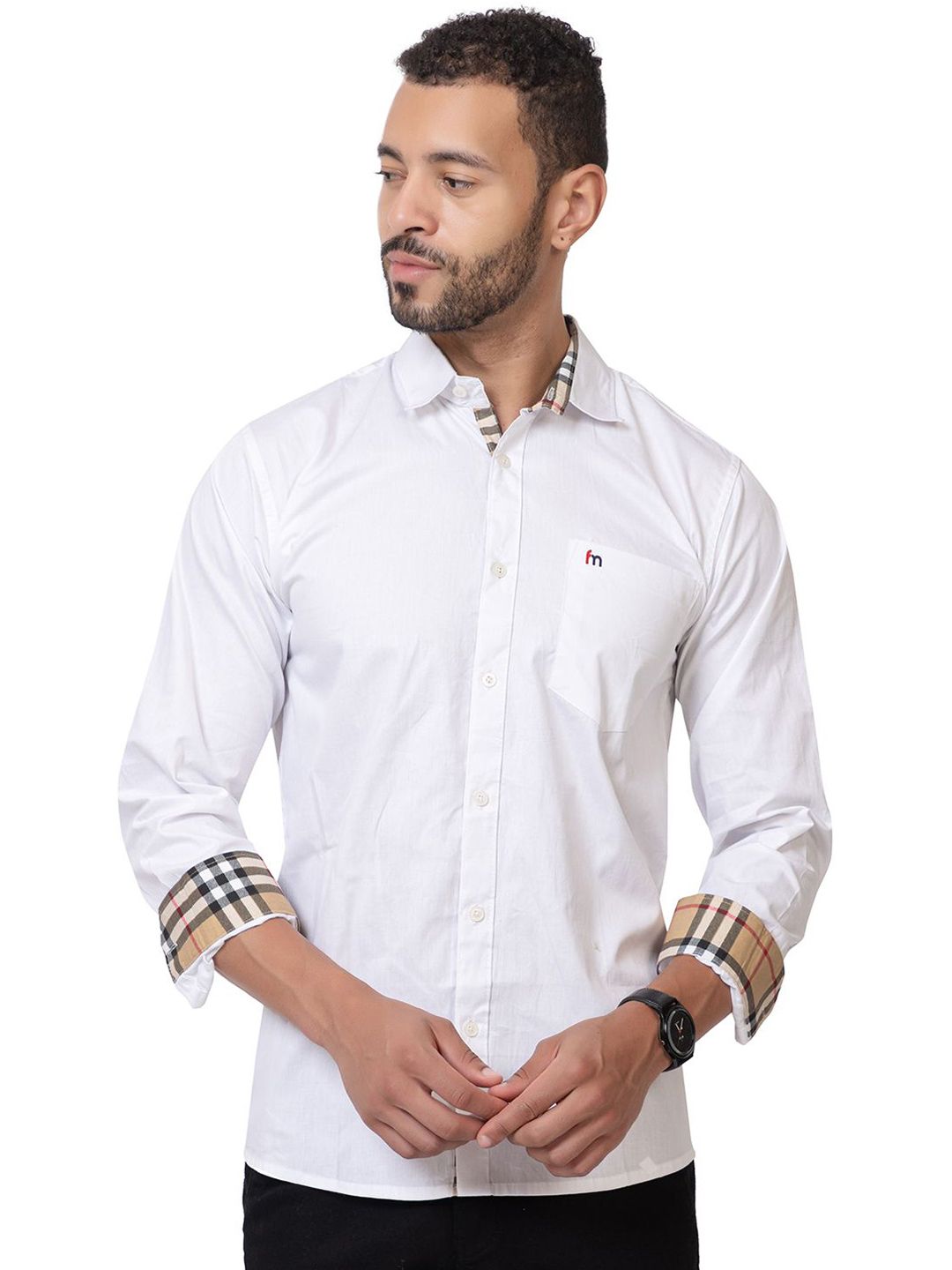MODERNITY Men Comfort Fit Solid Spread Collar Cotton Casual Shirt
