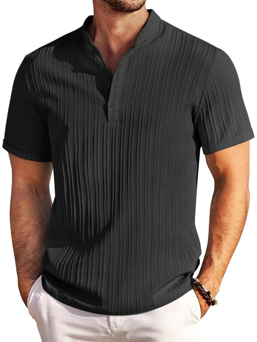 Fifth U Men Black Cotton Kurtas