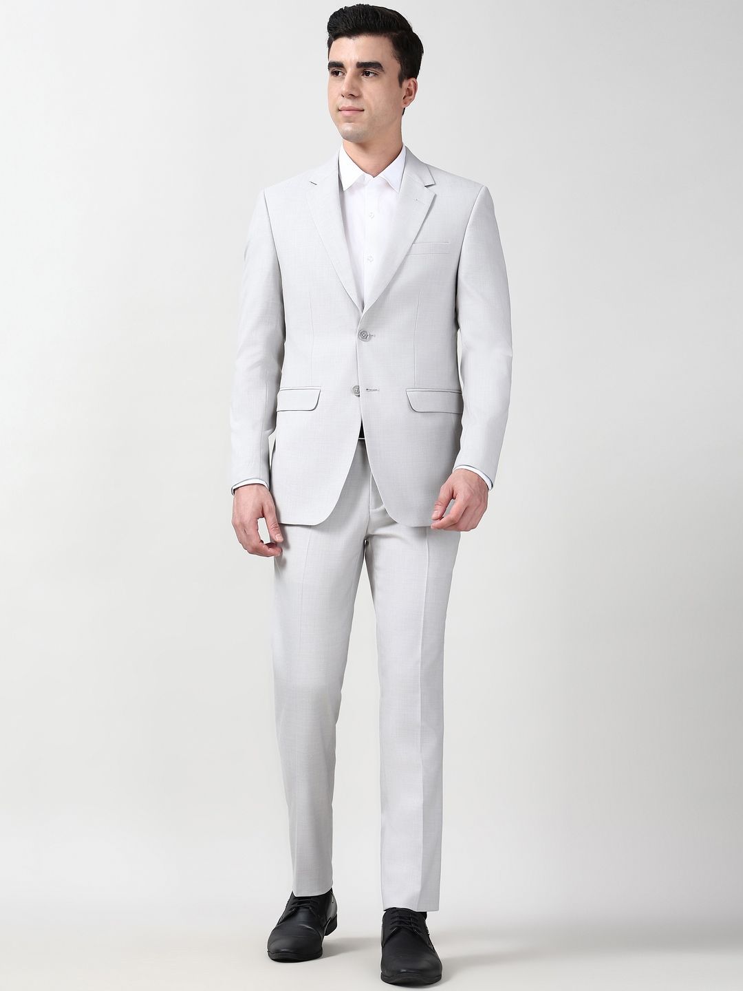 Peter England Elite Men Slim-Fit Notched Lapel Single Breasted Two-Piece Suit