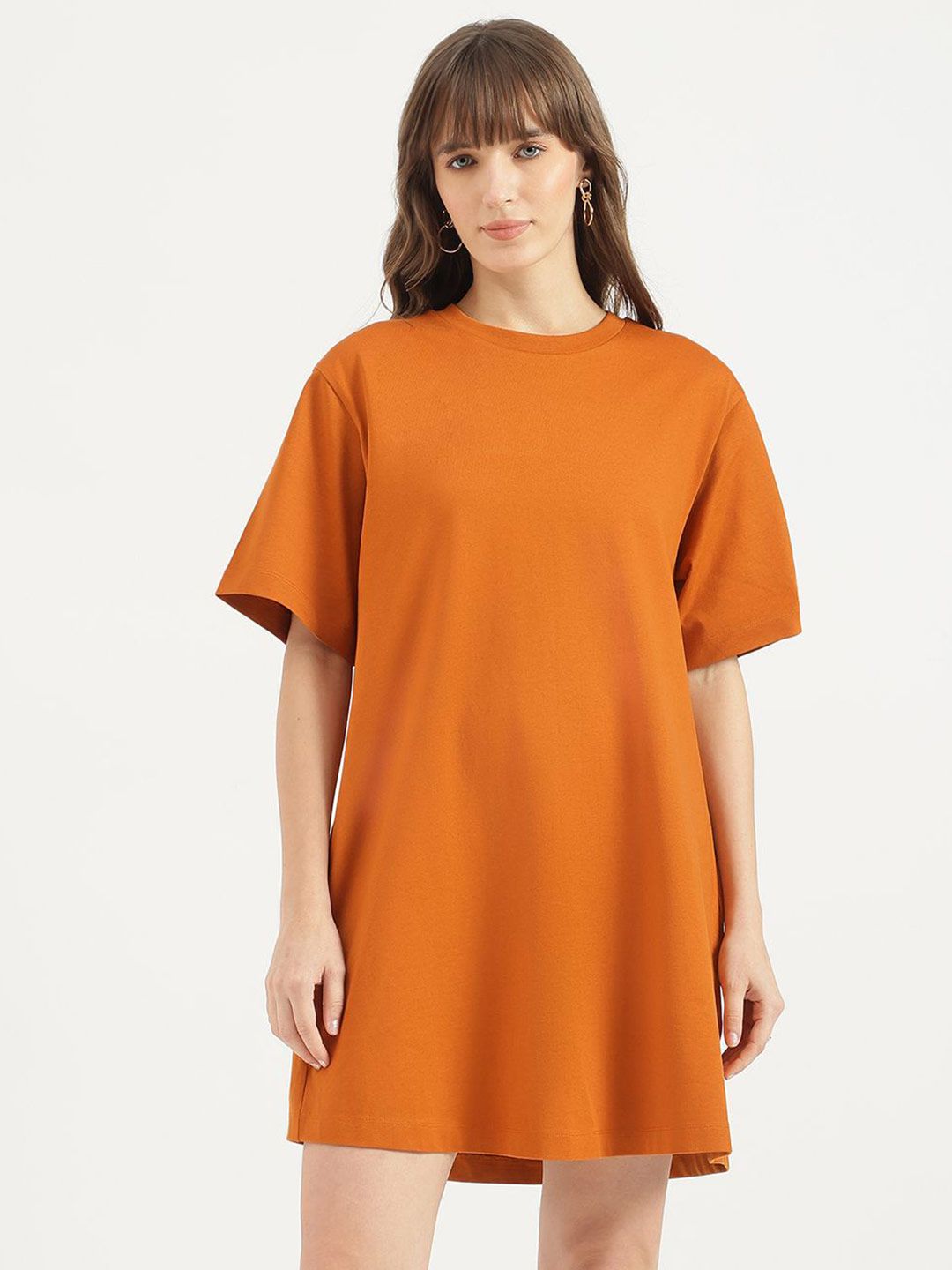 United Colors of Benetton Women Textured Cotton T-shirt Dress