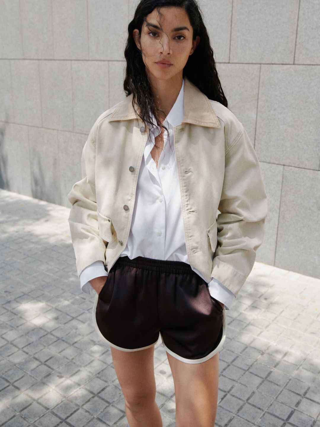 Striped Detail Mini Shorts