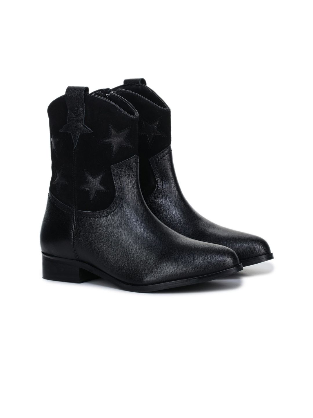 Zoom Shoes Zoom Shoes Textured Block Heel Leather Boots