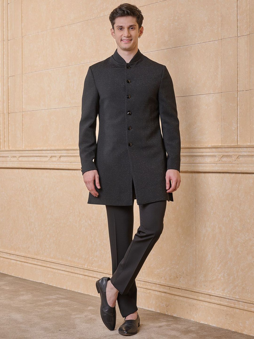 Tasva Classic Indo Western Pure Cotton Sherwani Set