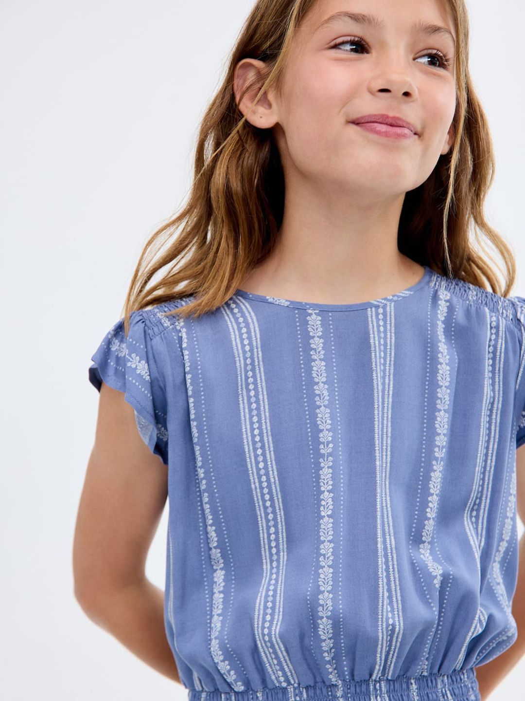 Mango Kids Girls Striped Fit & Flare Dress