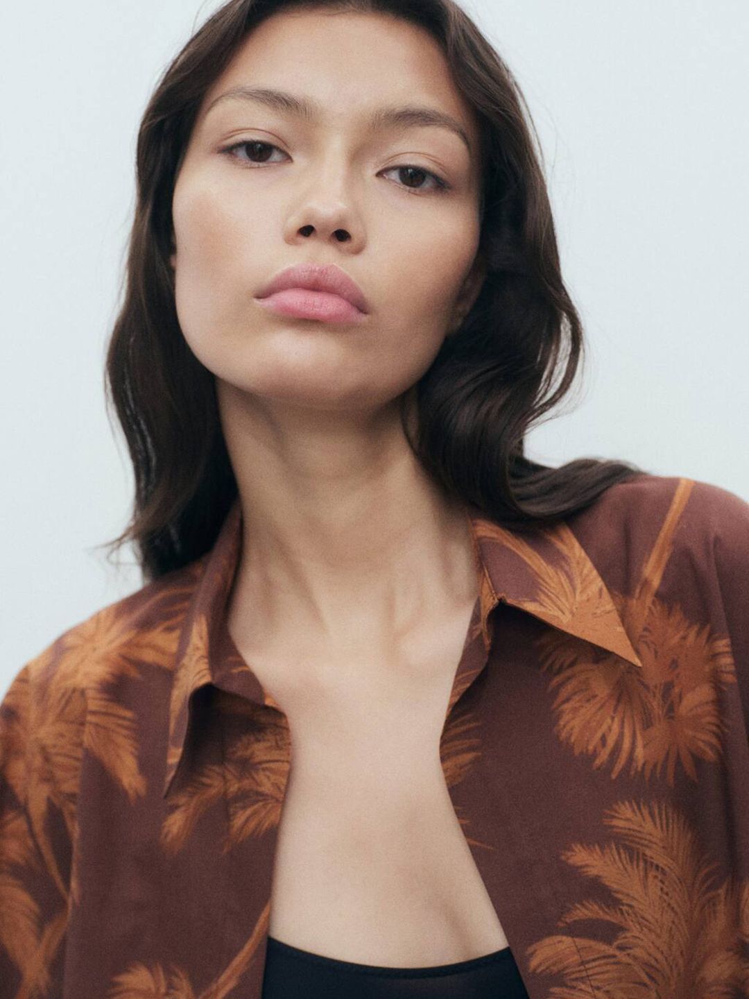 Tropical Print Oversized Casual Shirt