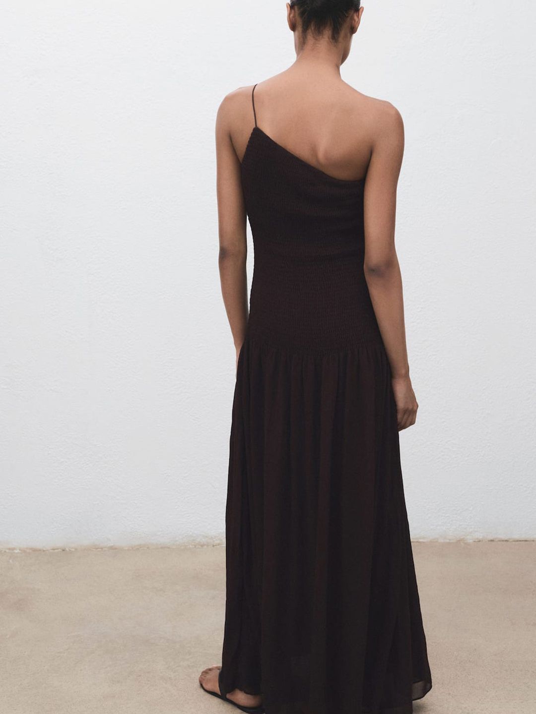 One Shoulder Drop-Waist Maxi Dress