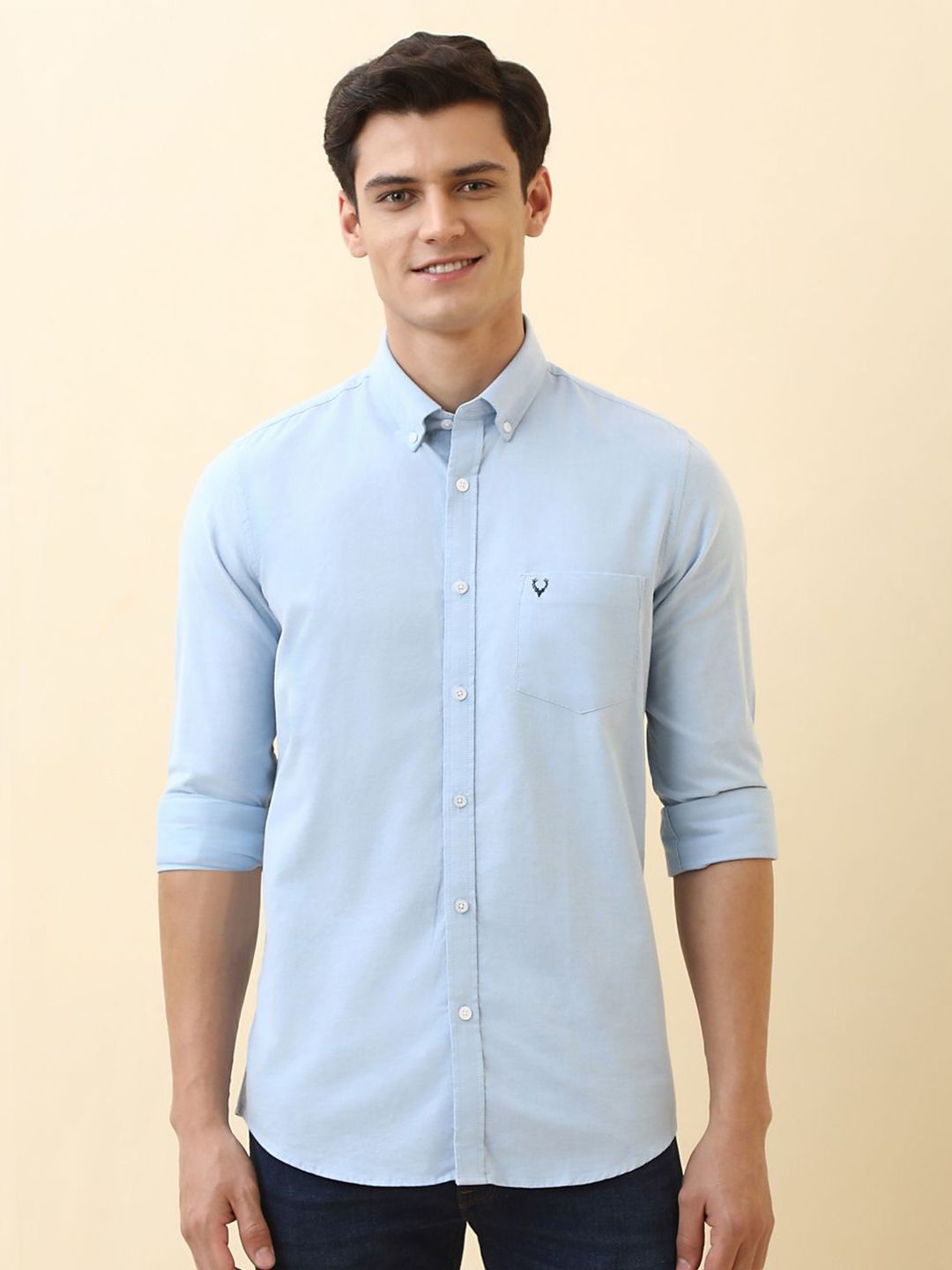 Allen Solly Allen Solly Men Slim Fit Solid Button-Down Collar Cotton Casual Shirt