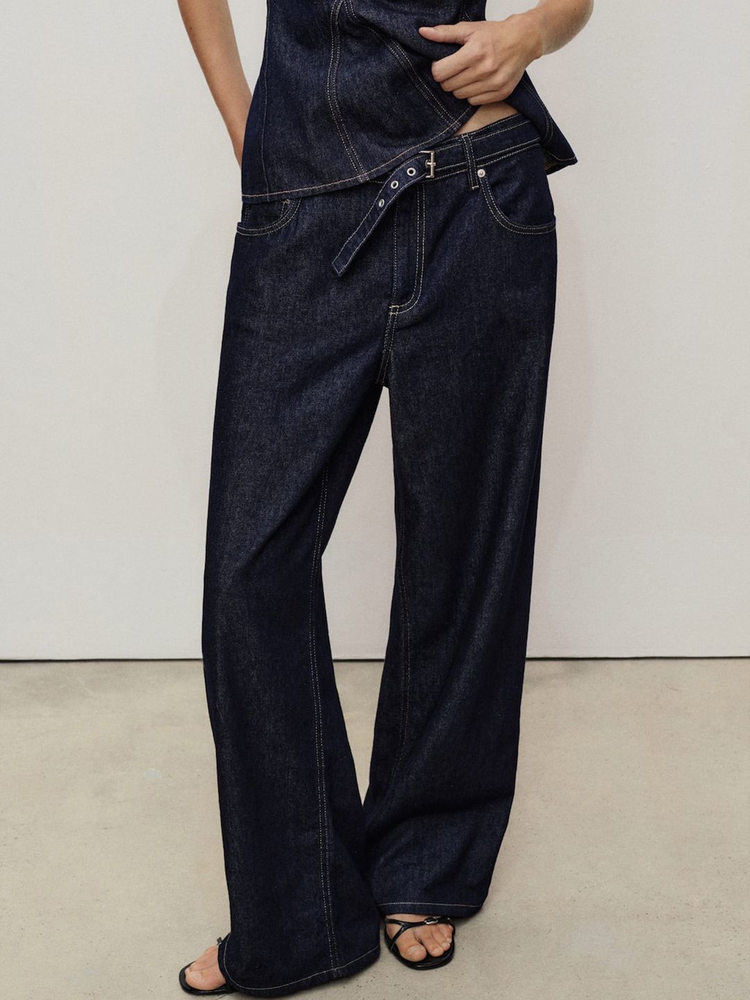Mid-Rise Pure Cotton Straight Fit Jeans