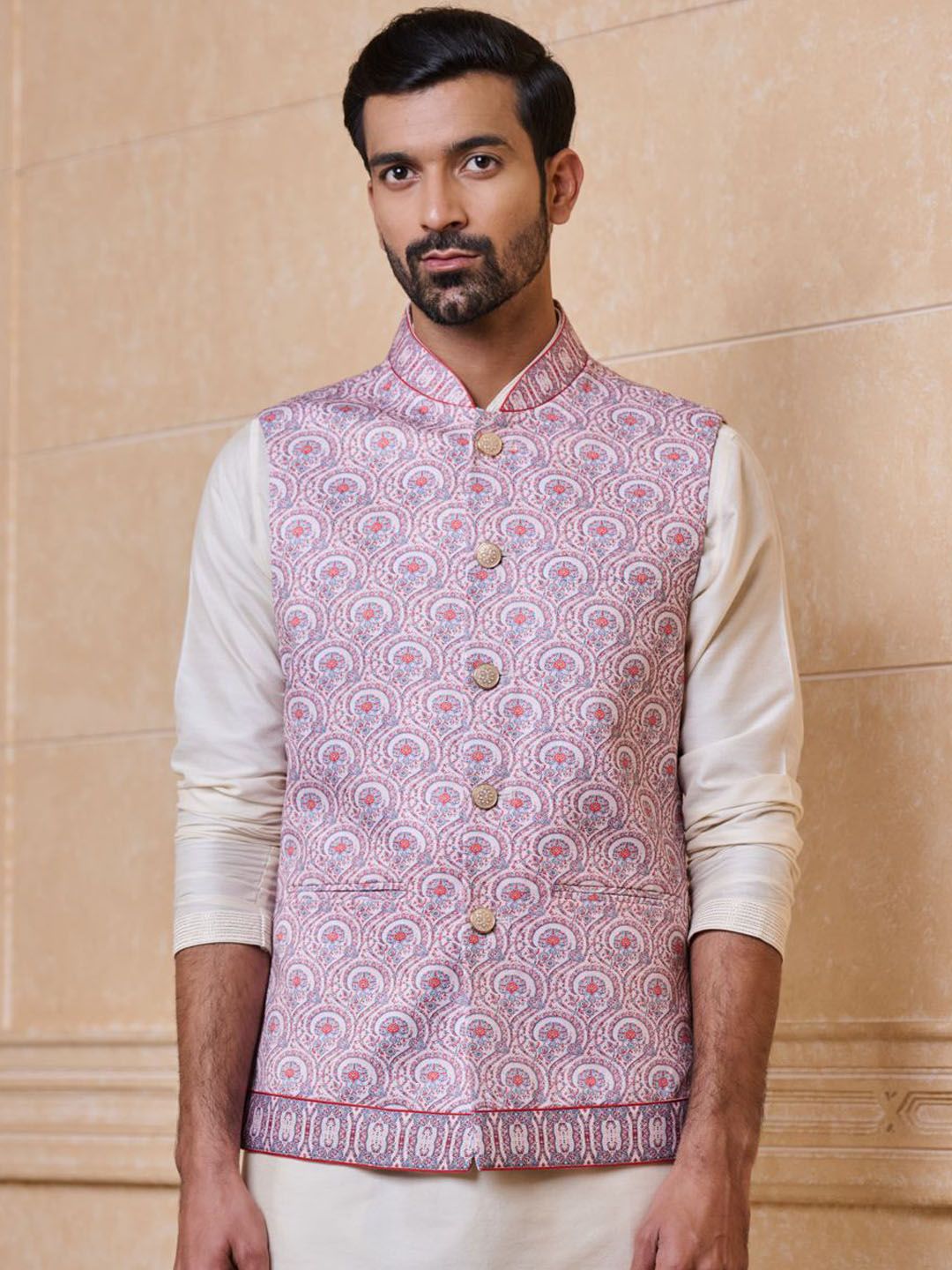 Tasva Printed Woven Nehru Jacket