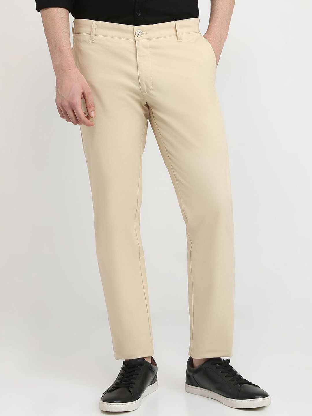 Parx Parx Men Smart Tapered Fit Mid-Rise Trousers
