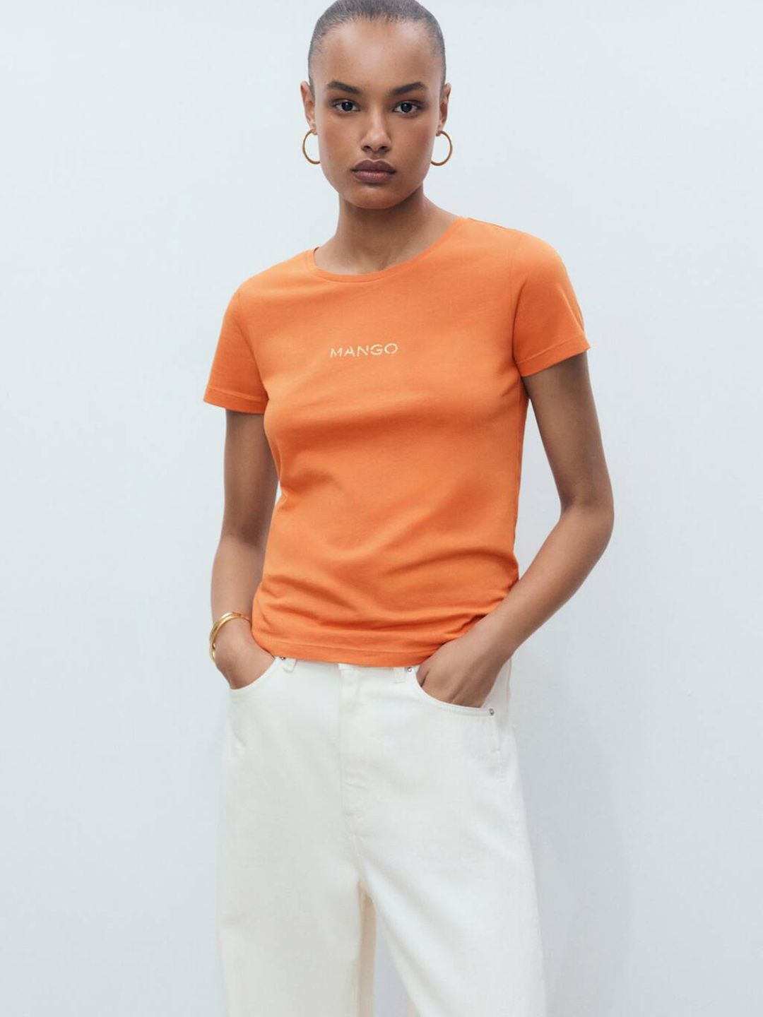 Brand Logo Printed Pure Cotton T-shirt