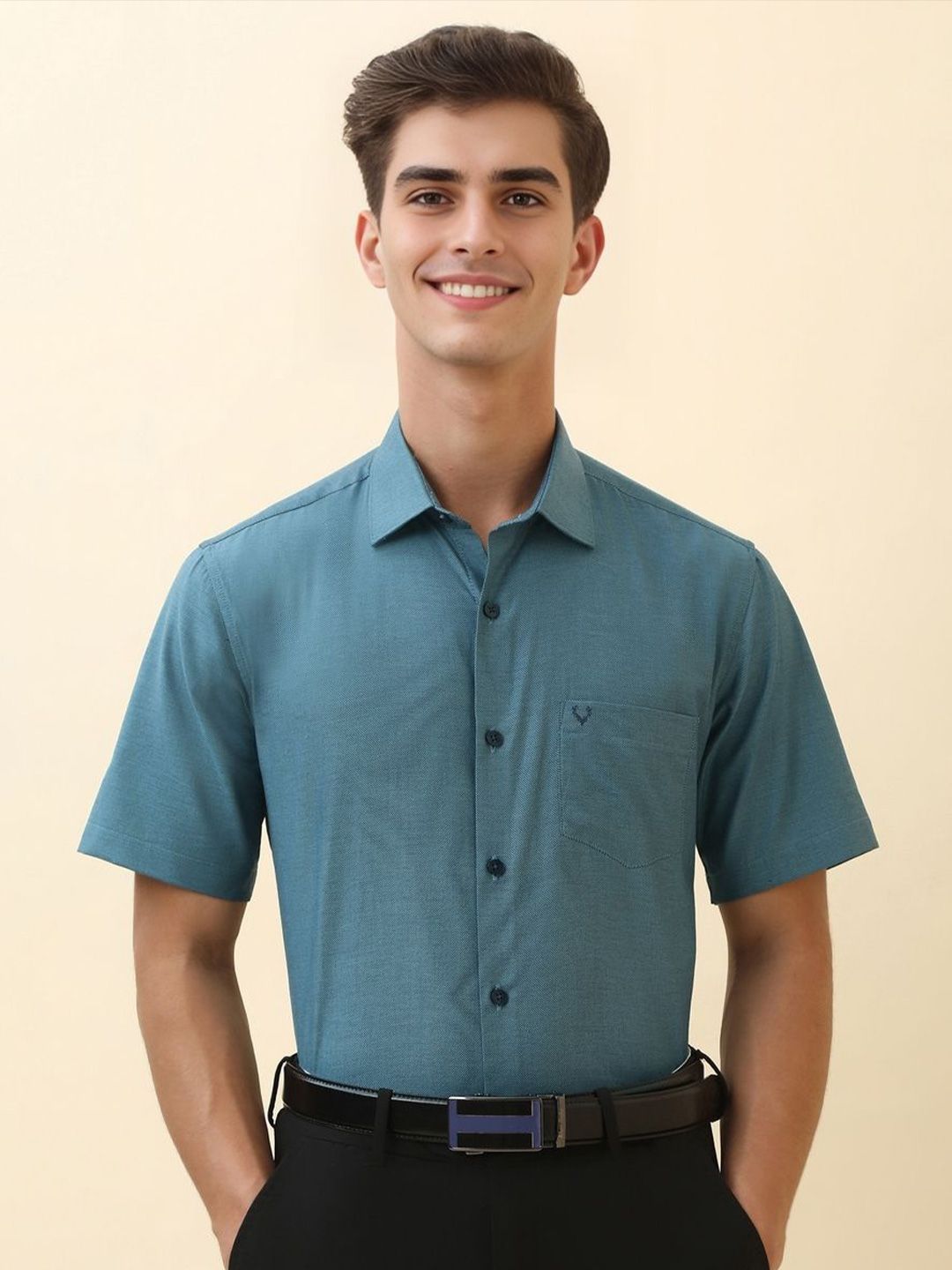 Allen Solly Slim Fit Spread Collar Cotton Formal Shirt