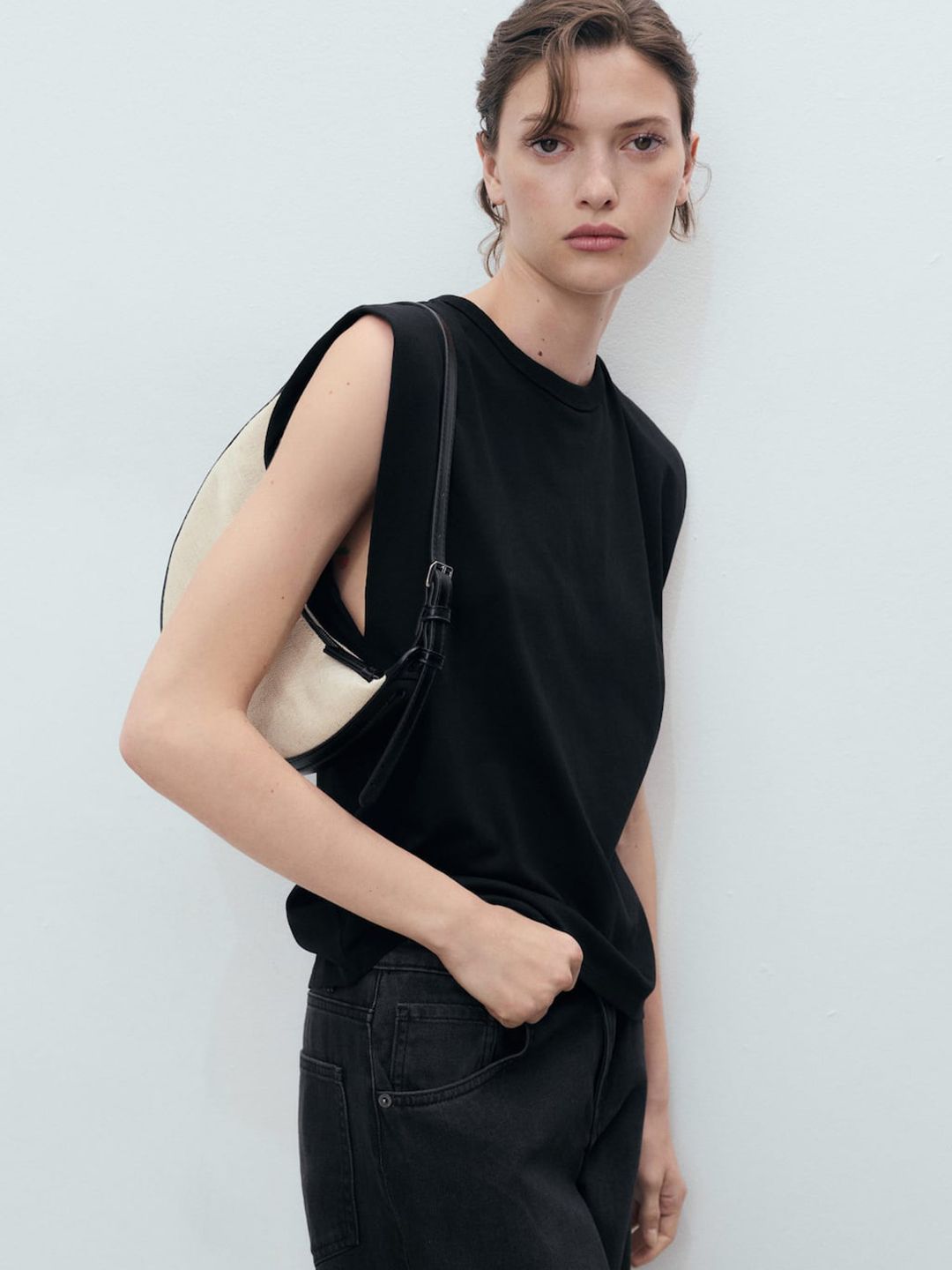 Extended Sleeves Pure Cotton Sleeveless T-shirt