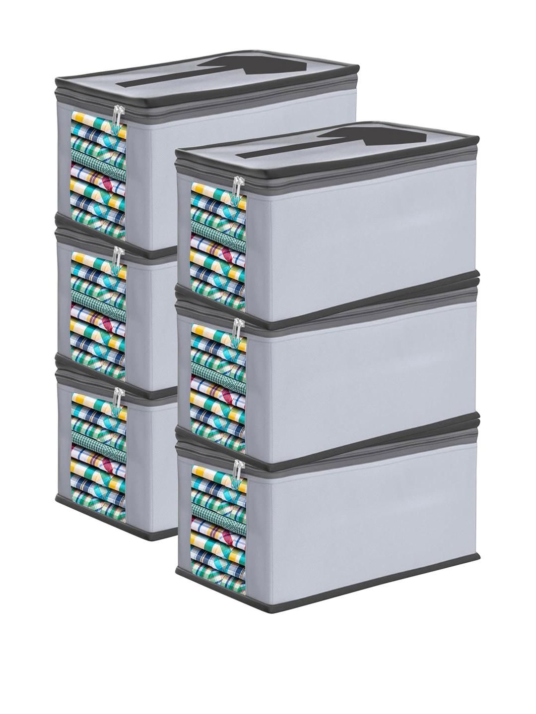 atorakushon Set of 6 Grey Drawer wardrobe Organizers For Clothes Storage Bags