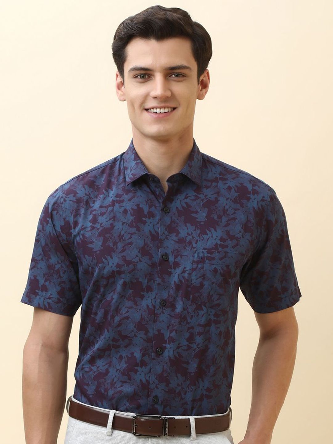 Allen Solly Slim Fit Floral Printed Pure Cotton Shirt