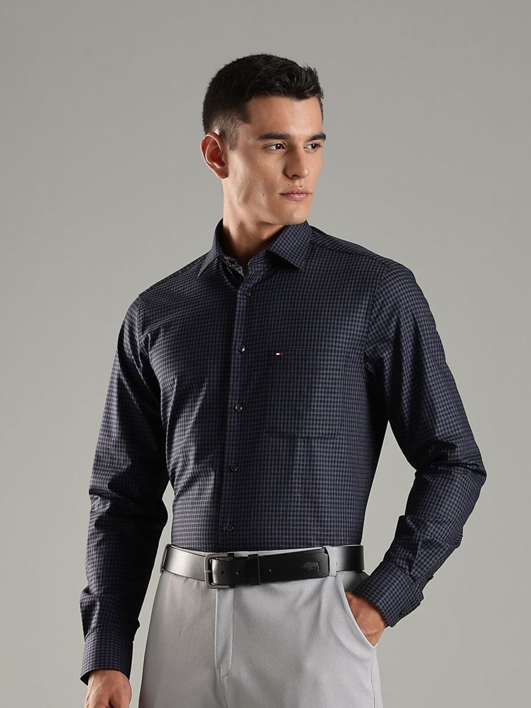 Tommy Hilfiger Tommy Hilfiger Europe Micro Ditsy Printed Pure Cotton Formal Shirt